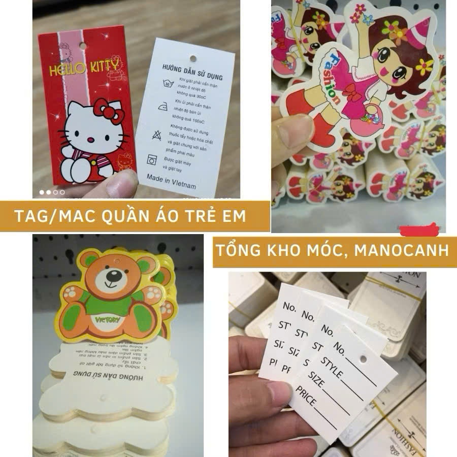 5 XẤP Tag, Mac Quần Áo Trẻ Em, Combo 100 Cái X5