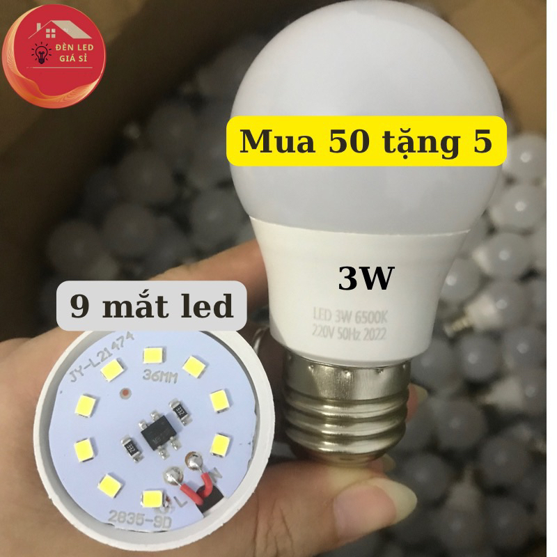 [MUA 50 TẶNG 5] COMBO 50 bóng led 3w