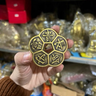 Đồng Xu Hoa Mai Kim Tiền phong thủy Loại To Vật phẩm  lộc