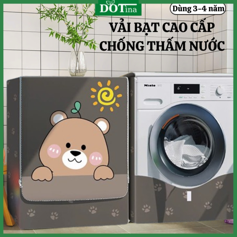 áo trùm bọc máy giặt cửa ngang chống thấm nước che mát máy vải bạt cao cấp Dotina ATN09