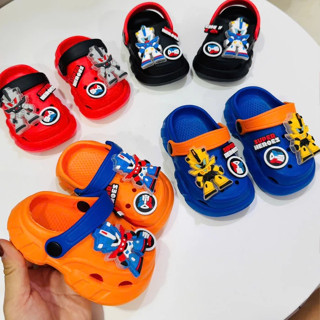 Dép Sục sandal cho bé trai hình người máy có đèn LED nhấp nháy siêu nhẹ mềm êm chân đế cao