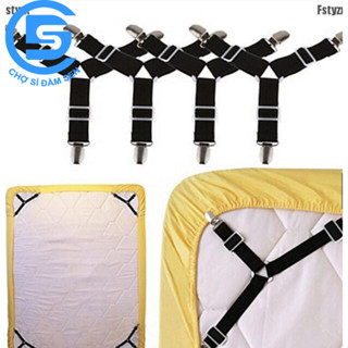 Bộ 4 Kẹp giữ cố định Ga Giường Drap Chống Xê Dịch G231-KepDrapG-3chau. Kẹp drap góc 3 chấu