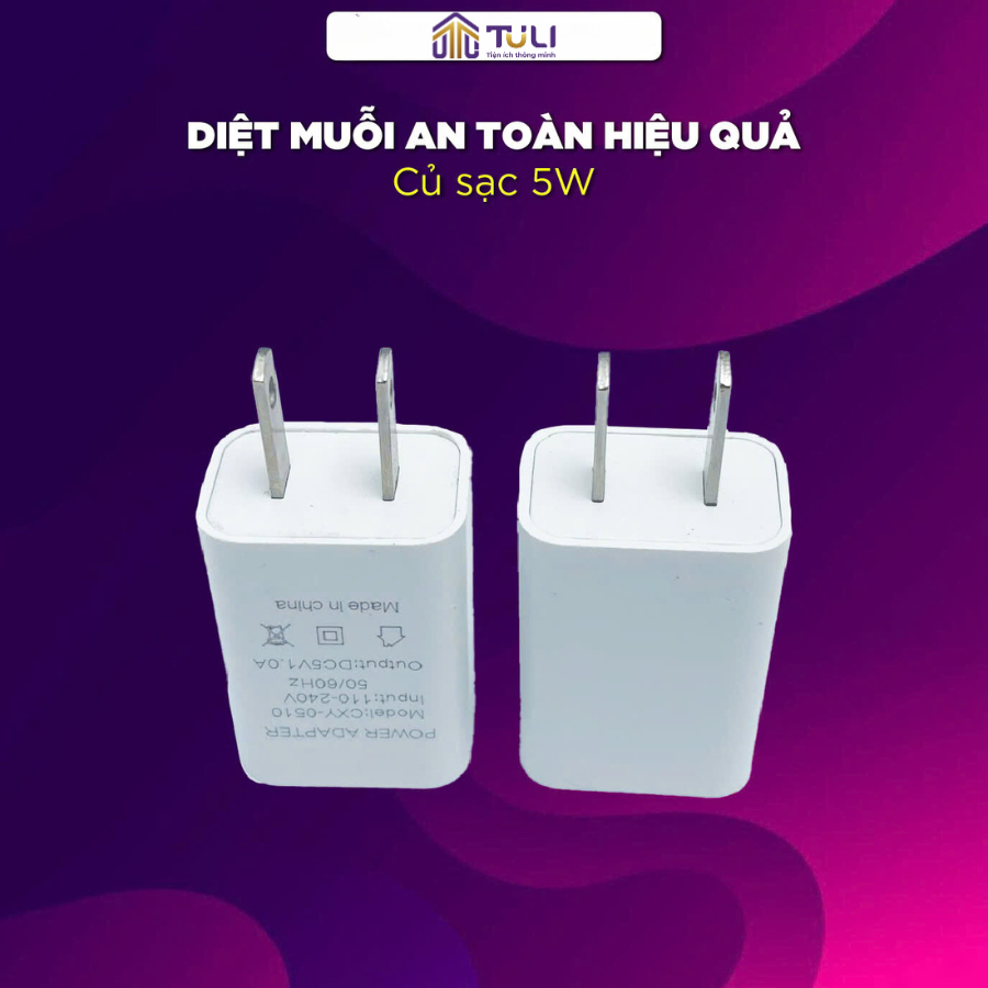 Củ sạc CXY-0510 5W -1A TULI Dùng riêng cho Vợt muỗi TULI VM01 và Vợt TULI VM02