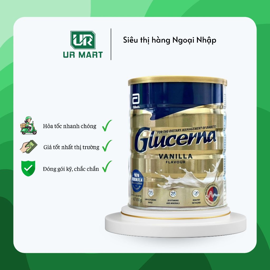 Sữa bột Glucerna Vị Vanilla 850G - Hàng Úc
