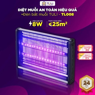 Đèn bắt muỗi TULI TL008, Cs 8W, Ánh sáng xanh thu hút diệt đuổi côn trùng, Hiệu quả, BH 24 Tháng