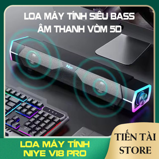 Loa máy tính Niye V18 Pro, siêu bass, Led RGB, có hỗ trợ bluetooth, âm thanh vòm 5D