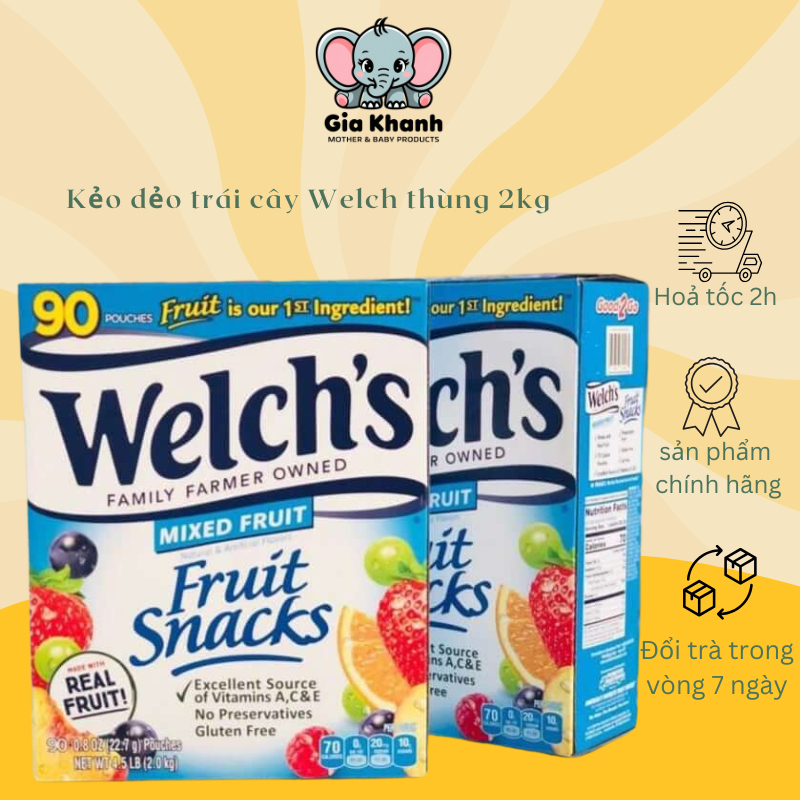 [COMBO 10 TÚI] Kẹo Dẻo Welch's Trái Cây Fruits Snack 25.5g - Hàng Mỹ (11/2025)