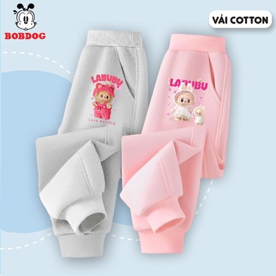 Quần dài bé trai bé gái BOBDOG  chất nỉ da cá dày mịn dáng jogger thể thao