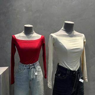 THE QUẠO - Áo Thun Trễ Vai tay Dài chất cotton lụa ôm dáng có size R1710_540