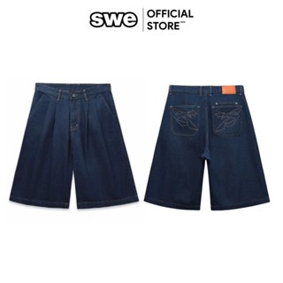 Quần Short Jeans Ngắn Nam/Nữ Unisex SWE AIRY DENIM SHORTS - Dark Blue