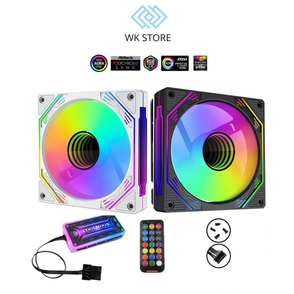 Kit Fan Case JUNGLE LEOPARD F3 Led vô cực ARGB Black / White + Hub và remote ( Bảo hành 3 tháng)