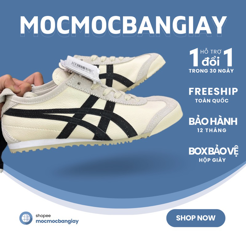 Giày Sneakers Nam Nữ, Giày Onitsuka Tiger Mexico 66 Vintage 'Birch Black' [Tặng Kèm Box Bảo Vệ]