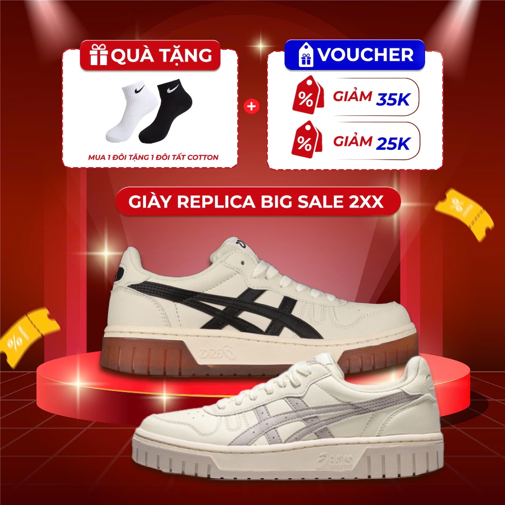 [ Tặng 1 tất Cotton ] Giày asic.s đế nâu, đế xám HOT Trend ( Độn đế nam nữ )