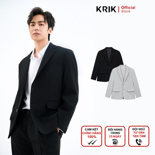 Áo Khoác Blazer Nam KRIK Form Regular Thiết Kế Cổ Ve Nhọn Lịch Lãm Phóng Khoáng BL5515