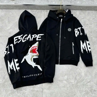 Áo Khoác Cá Mập QP Philipp ❤ Áo Nỉ Khóa Kéo Dày Dặn Dáng Rộng Nam Nữ