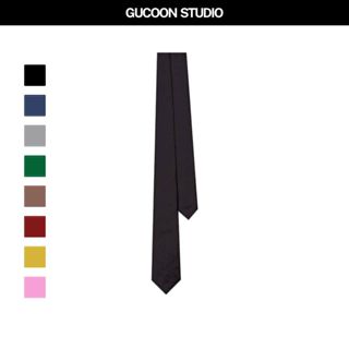 Cà Vạt Nam Trơn Chất liệu Polysilk, Cà Vạt Tự Thắt Unisex Caravat Basic Gucoon 8 Màu Đen Đỏ Xanh Y2K