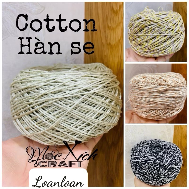 sợi cotton Hàn se 1.0_1.5mm 300gram