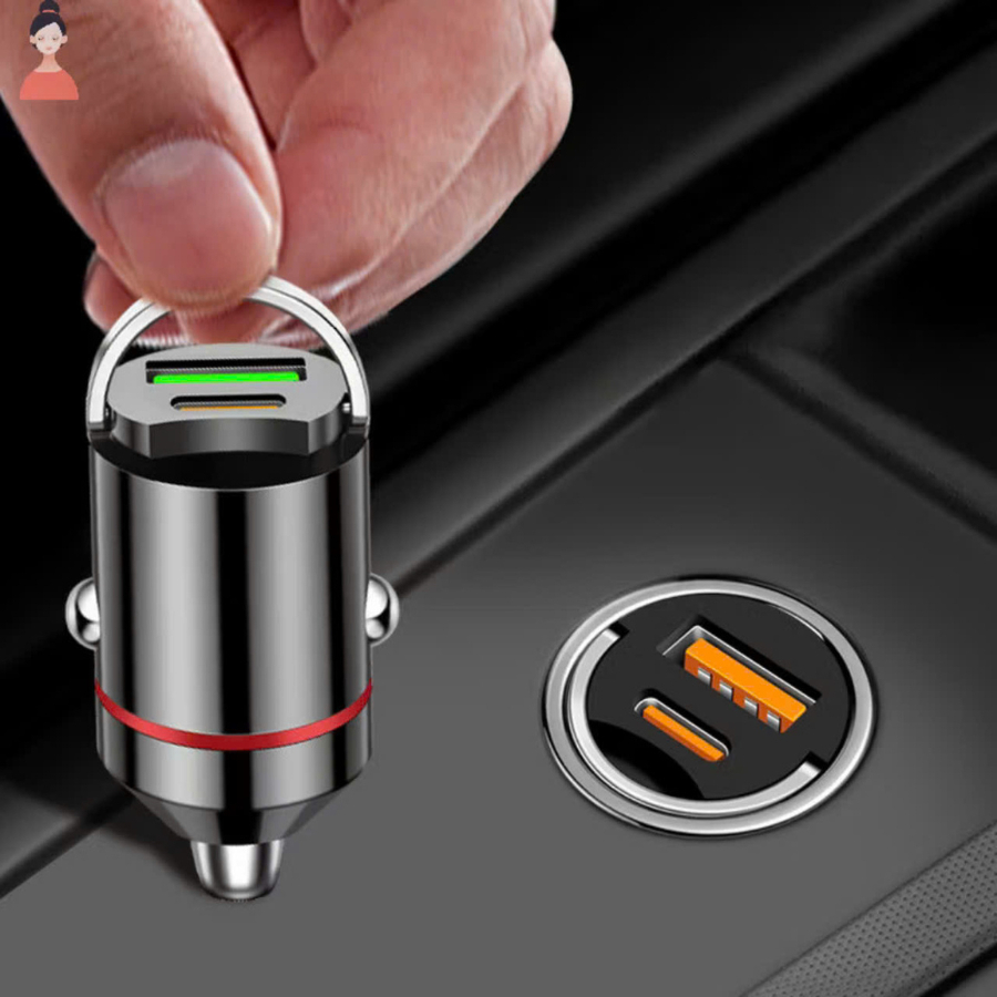 Tẩu Sạc Nhanh Ô Tô Cắm Tẩu Âm Nguồn 2 Cổng USB và TYPE C Phù Hợp Tất Cả Ô Tô Hàng Chính Hãng