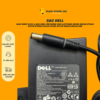 Sạc Dell Slim 90W 19.5V 4.62A Đầu Lớn Dùng Cho Latitude E6520 E6530 E7240 E7270 E7250 E7440 E7450 E7470 E6540 E6440 Zin