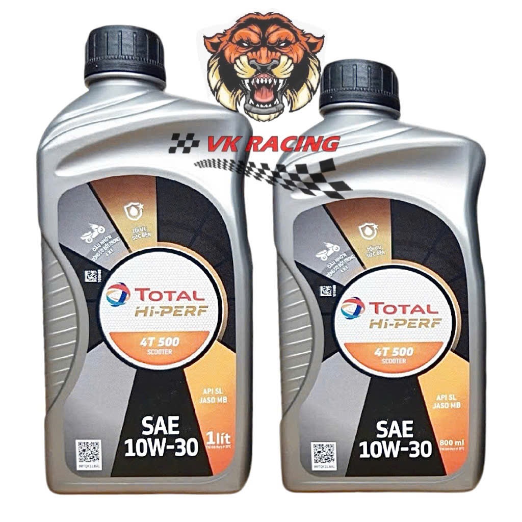 Nhớt total hi perf 4t 500 sc 10w30 0.8L 1L - xe tay ga