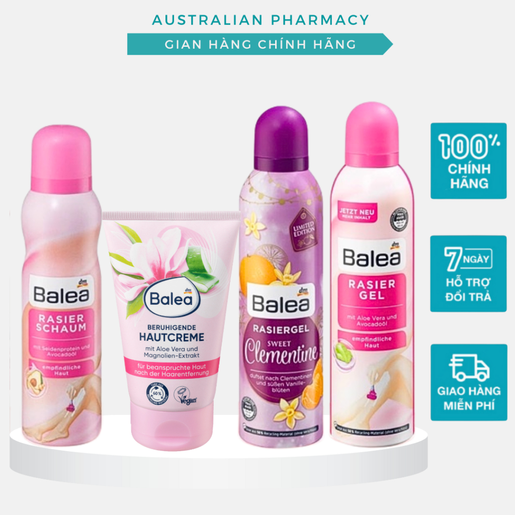 [Che Tên] Bọt,Gel Cạo Lông Và Kem Dưỡng Ức Chế Lông Sau Cạo Balea Đức