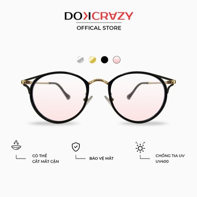 Gọng kính DOKCRAZY - C - AMEE  chất liệu gọng hợp kim Hot Trend, kính mắt mèo, chống ánh sáng xanh, tia UV400, Unisex