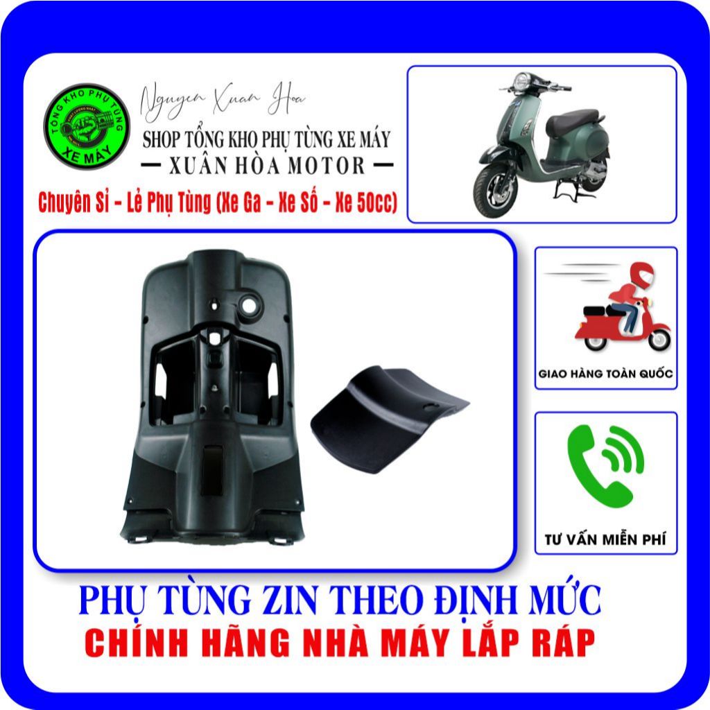 Lượn giữa/ Yếm sau/ Yếm ổ khóa Vespa 50cc (Nioshima, Espero, Dibao, Hyosung, Victoria, DKBike, Osaka