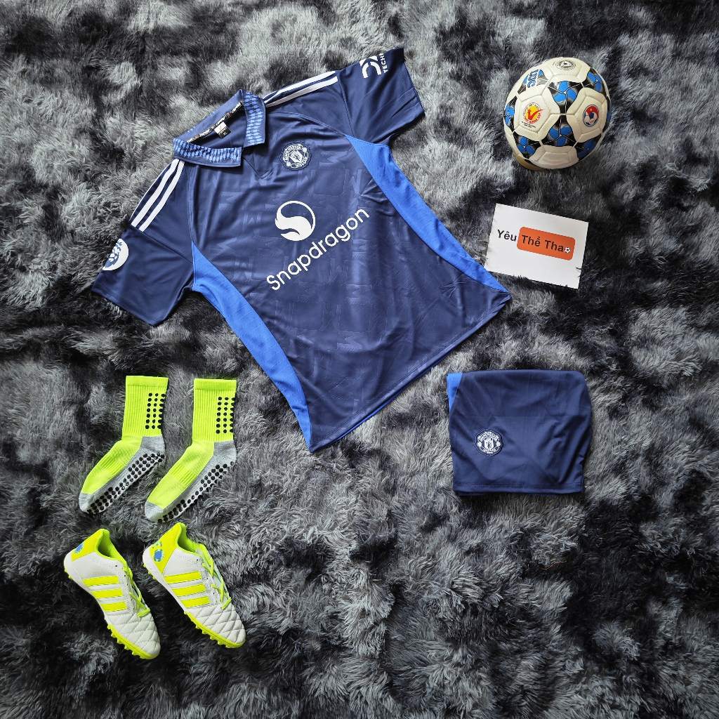Quần Áo Bóng Đá Đồ Đá Banh MU xanh dương 2024 2025 Thun Lạnh Cao Cấp