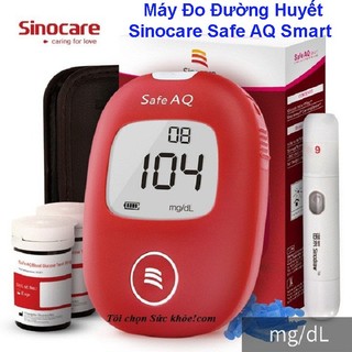Máy Đo Đường Huyết Sinocare Safe AQ Smart Tặng 25 Que 50 Kim