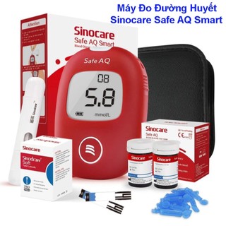Máy Đo Đường Huyết Sinocare Safe AQ Smart Tặng 25 Que 50 Kim