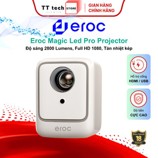 Máy chiếu mini Eroc LED MAGIC PRO máy chiếu xem phim Full HD 2800 Lumens Android Tương thích Netflix