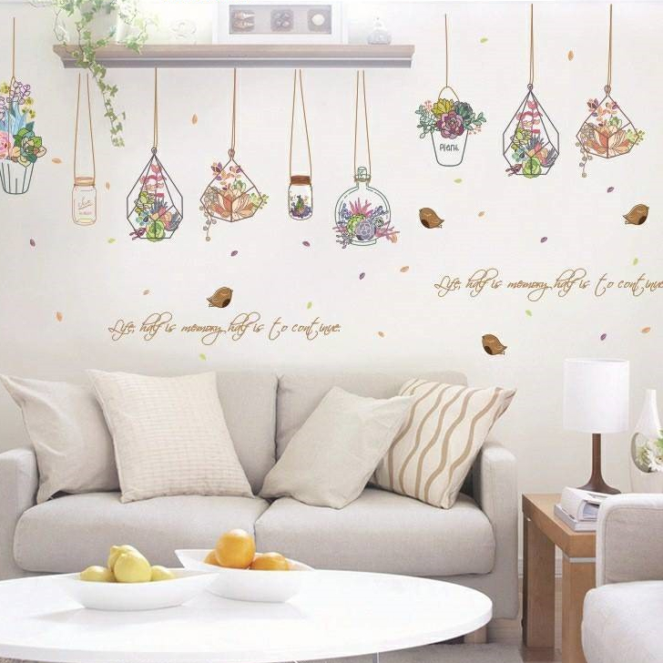 Decal Dán Tường Giỏ Hoa SK7057