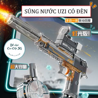 [CÓ ĐÈN] Súng nước điện tự động CÓ ĐÈN siêu hot 2024, súng nước áp lực có đèn, súng nước uzi thế hệ mới