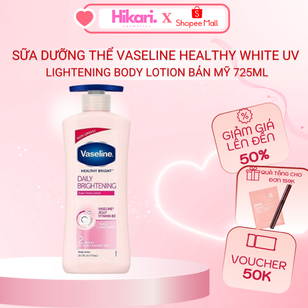 Sữa Dưỡng Thể Vaseline Healthy White UV Lightening Body Lotion Bản Mỹ 725ml