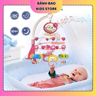 Treo Nôi Phát Nhạc, Xoay Tự Động, Có Đèn Phát Nhạc Ru Ngủ Cho Bé, Kích Thích Phát Triển Trí Não, Có Điều Khiển Tiện Lợi