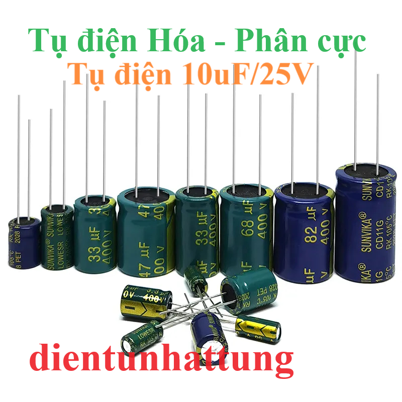 TỤ ĐIỆN PHÂN CỰC 10UF/25V ĐẾN 47UF/25V , TỤ HÓA TẦN SỐ CAO