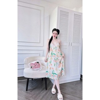 Đầm 2s phối ren,lụa Mịn Latin Tơ Tằm