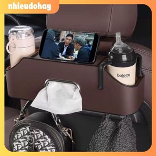 Nhieudohay Hộp để đồ sau ghế ô tô chất liệu ABS cao cấp túi đựng đồ treo ghế ô tô kiêm hộp đựng khăn giấy đa năng