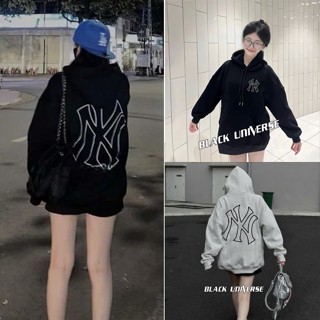 Áo Hoodie NY viền from rộng Black universe unisex nam nữ chất liệu nỉ bông cotton cao cấp