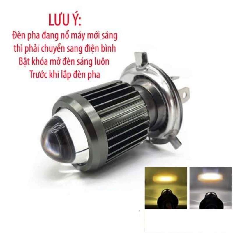 Đèn Pha LED H4 Bi cầu 2 màu Hàng chất lượng cao 25w