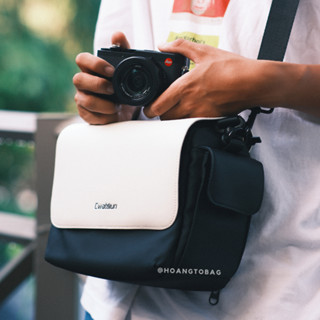  Túi đựng máy ảnh da Caden mirrorless D73 thời trang cao cấp chống sốc chống nước trắng đen 
