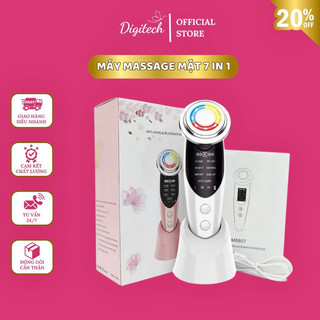 Máy massage mặt 7 chức năng- Trẻ hoá da, làm sạch sâu, Nâng cơ, Chăm sóc da bằng Ánh sáng LED & Rung nhiệt 45°C
