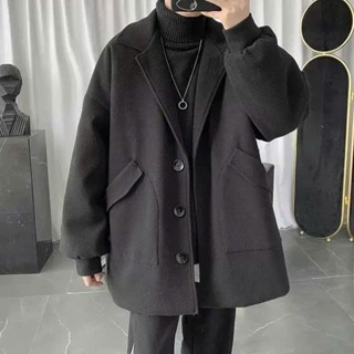  Áo khoác dạ nam form rộng phong cách hàn,Áo khoác măng tô dạ ép lì phối túi chéo có lót lụa - Áo Khoác Mùa Đông Đẹp. 