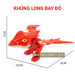  Đồ Chơi Khủng Long Cắn Ngón Tay Pteranodon 2024 Màu Đỏ Mô Hình Bằng Nhựa Hàm Có Lò Xo Vui Nhộn 