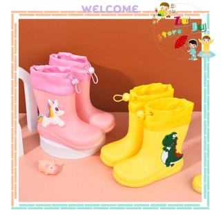 ⭐️ Ủng Đi Mưa Trẻ Em Mẫu Nâng Cấp Dây Rút Chống Thấm Nước, Chống Trơn Trượt/ Giày Đi Mưa Cho Bé Hoạt Hình Dễ Thương