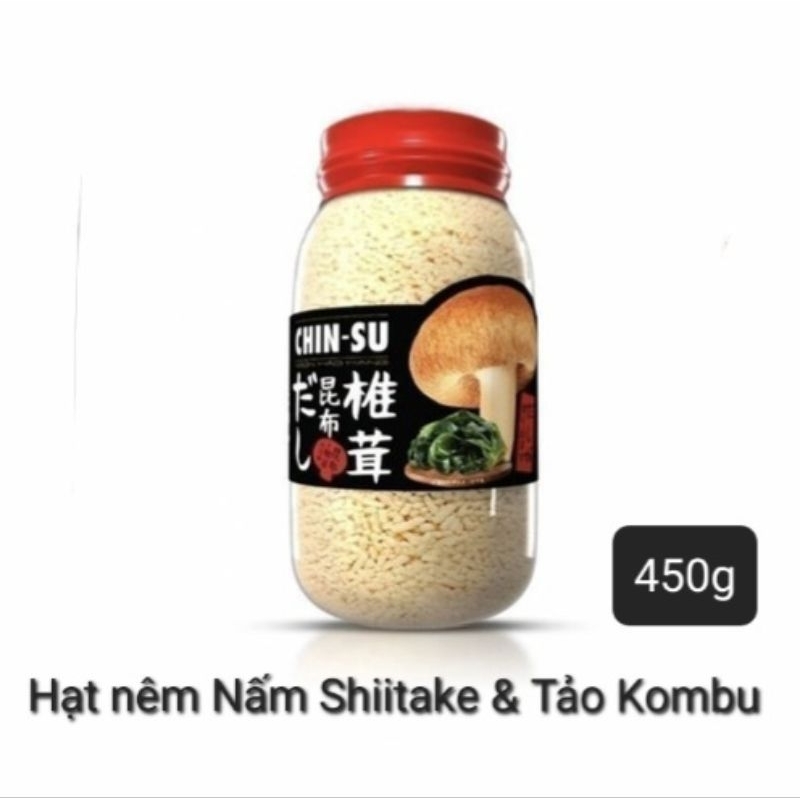 Hạt nêm CHIN-SU Nấm Shiitake & Tảo Kombu 450g