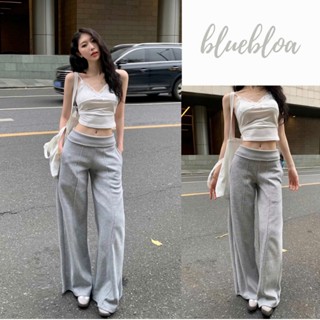 Quần suông nỉ ống rộng Blue bloa thiết kế sang chảnh [VẢI CAO CẤP]- Quần dài cạp thấp,cao bản gập eo ống rộng unisex