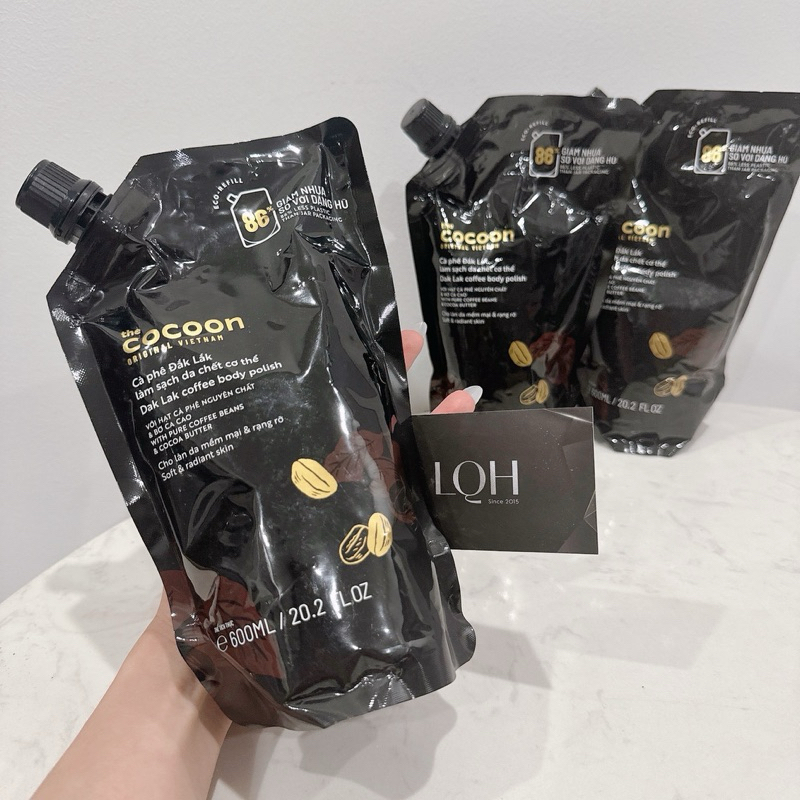 Tẩy da chết body Cocoon cà phê Đắk Lắk [Túi Refill 600ml]