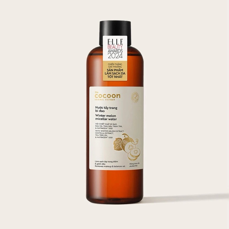 Nước tẩy trang bí đao Cocoon Việt Nam làm sạch da và loại bỏ lớp trang điểm (500ml)