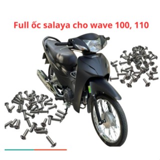 ốc salaya dàn áo cho xe wave a 100 110 lắp ốp pô, hộp xích, gáy xe, đầu xe( không kèm long đền)